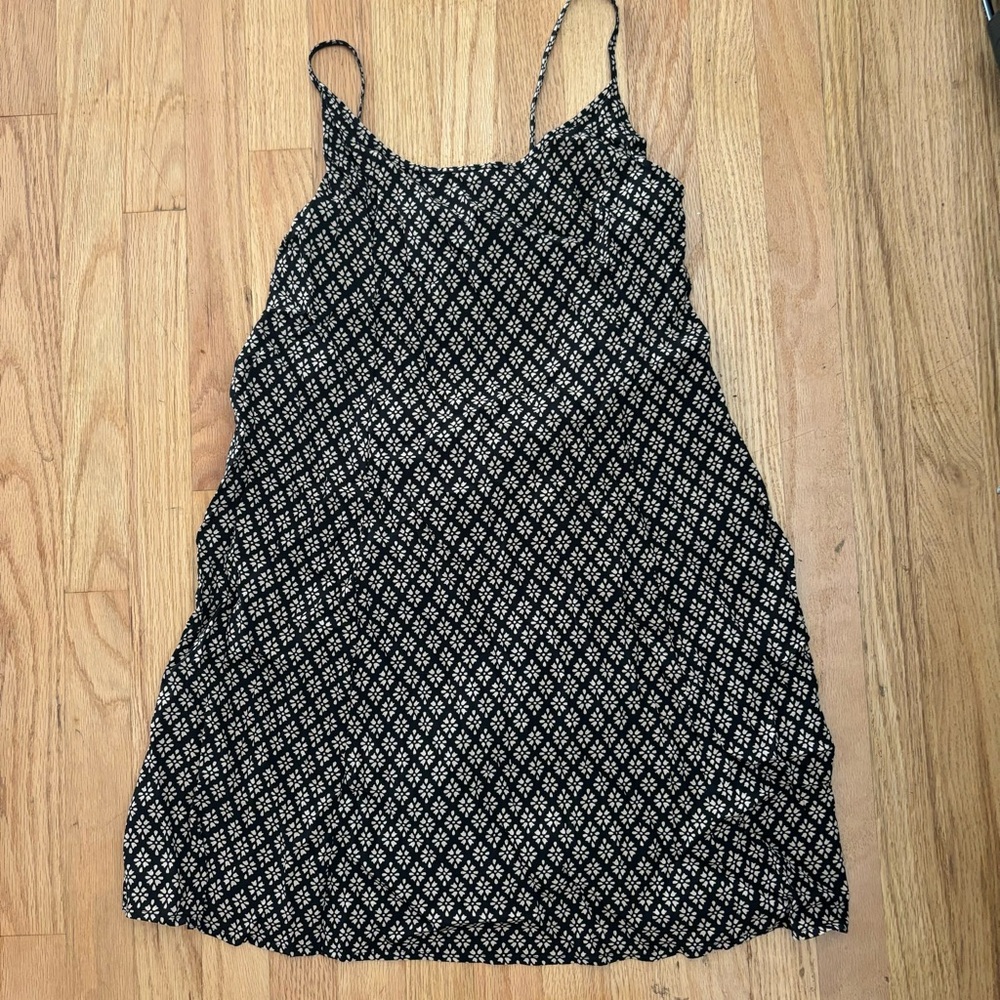 Black and Beige Patterned Dress